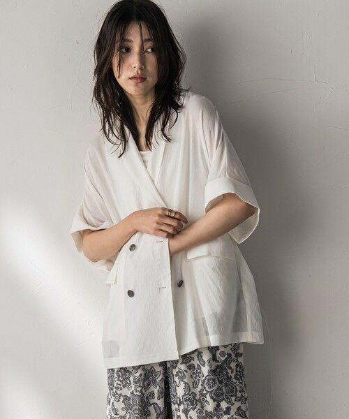 MAYSON GREY / メイソングレイ テーラードジャケット | ダブルブレスト半袖ジャケット≪手洗い可能≫ | 詳細2