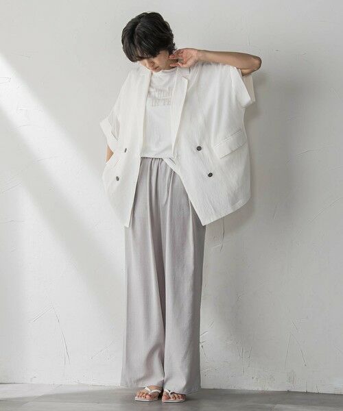 MAYSON GREY / メイソングレイ テーラードジャケット | ダブルブレスト半袖ジャケット≪手洗い可能≫ | 詳細12