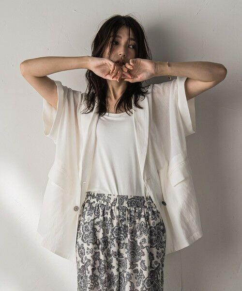 MAYSON GREY / メイソングレイ テーラードジャケット | ダブルブレスト半袖ジャケット≪手洗い可能≫ | 詳細3