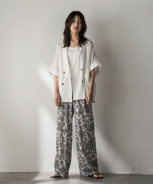 MAYSON GREY / メイソングレイ テーラードジャケット | ダブルブレスト半袖ジャケット≪手洗い可能≫ | 詳細4