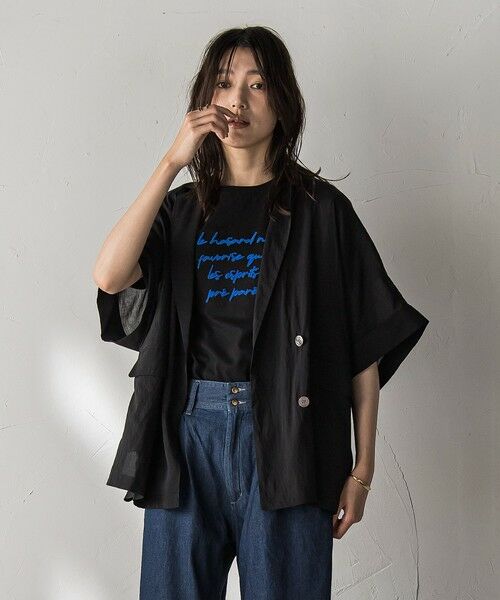 MAYSON GREY / メイソングレイ テーラードジャケット | ダブルブレスト半袖ジャケット≪手洗い可能≫ | 詳細18