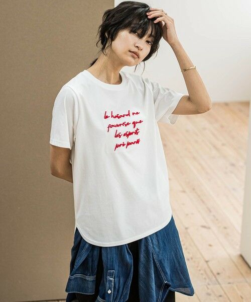 MAYSON GREY / メイソングレイ カットソー | ブラシ刺繍ロゴTシャツ≪手洗い可能≫ | 詳細1