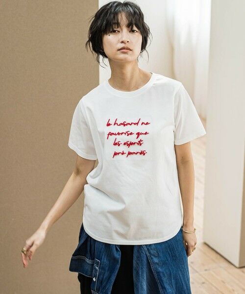 MAYSON GREY / メイソングレイ カットソー | ブラシ刺繍ロゴTシャツ≪手洗い可能≫ | 詳細2