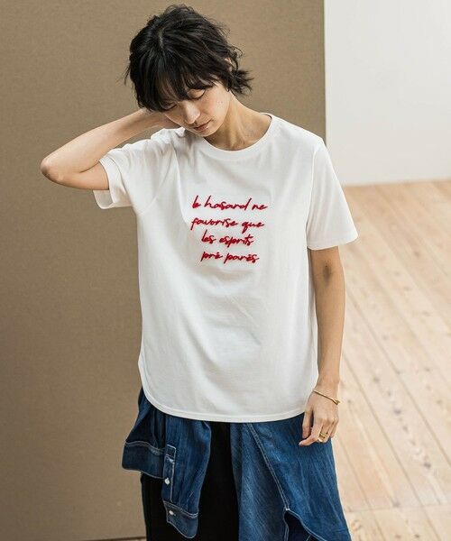 MAYSON GREY / メイソングレイ カットソー | ブラシ刺繍ロゴTシャツ≪手洗い可能≫ | 詳細3