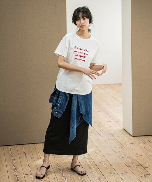 MAYSON GREY / メイソングレイ カットソー | ブラシ刺繍ロゴTシャツ≪手洗い可能≫ | 詳細5