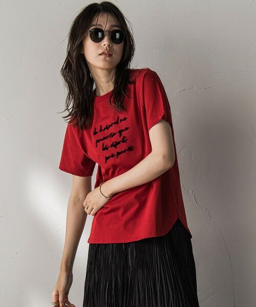 MAYSON GREY / メイソングレイ カットソー | ブラシ刺繍ロゴTシャツ≪手洗い可能≫ | 詳細16