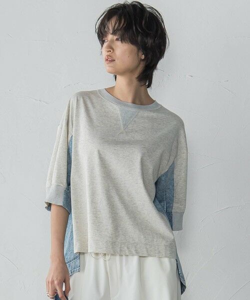 MAYSON GREY / メイソングレイ カットソー | デニムドッキングプルオーバー≪洗濯機で洗える≫ | 詳細1