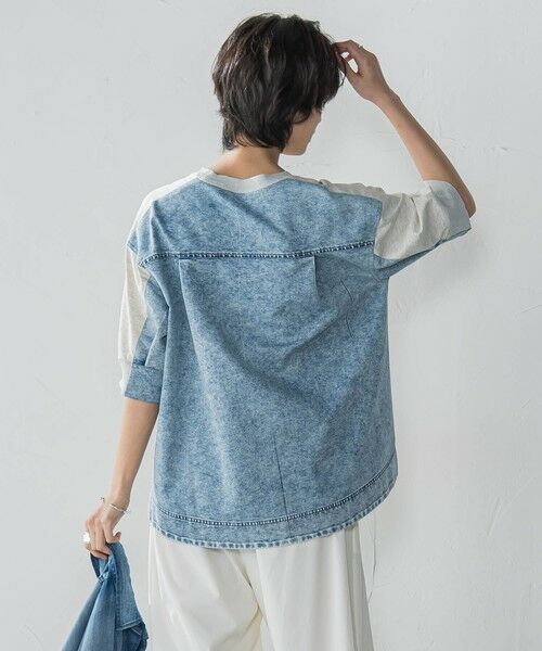 MAYSON GREY / メイソングレイ カットソー | デニムドッキングプルオーバー≪洗濯機で洗える≫ | 詳細4