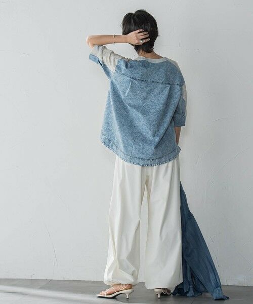 MAYSON GREY / メイソングレイ カットソー | デニムドッキングプルオーバー≪洗濯機で洗える≫ | 詳細7