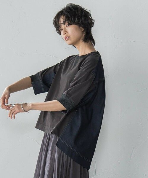 MAYSON GREY / メイソングレイ カットソー | デニムドッキングプルオーバー≪洗濯機で洗える≫ | 詳細18