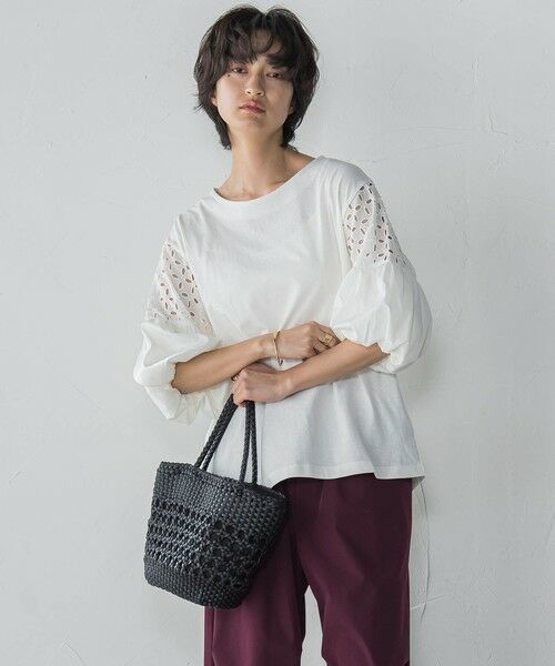 MAYSON GREY / メイソングレイ カットソー | 【WEB限定】刺繍レーススリーブプルオーバー≪洗濯機で洗える≫ | 詳細1