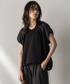 MAYSON GREY / メイソングレイ カットソー | 【WEB限定】異素材切替えドロストギャザープルオーバー≪洗濯機で洗える≫