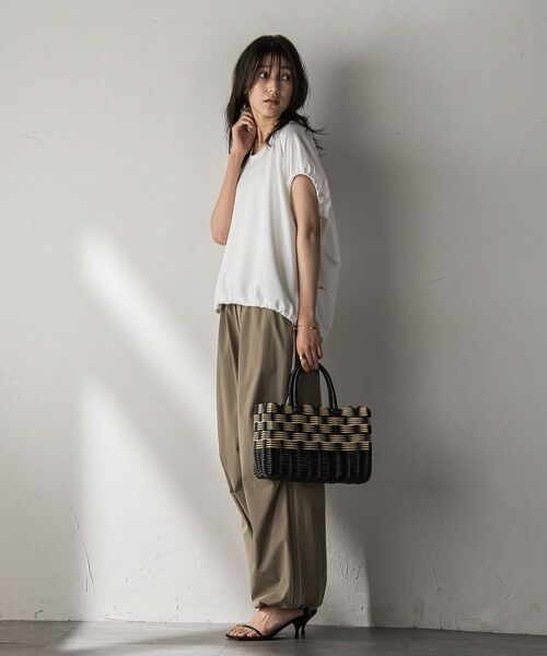 MAYSON GREY / メイソングレイ カットソー | 【WEB限定】異素材切替えドロストギャザープルオーバー≪洗濯機で洗える≫ | 詳細5