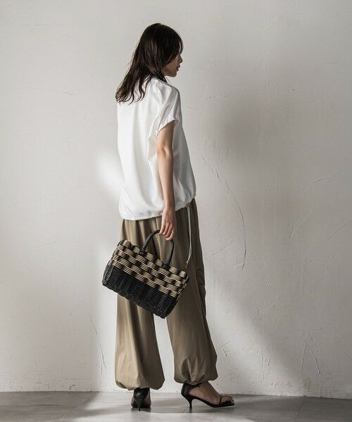 MAYSON GREY / メイソングレイ カットソー | 【WEB限定】異素材切替えドロストギャザープルオーバー≪洗濯機で洗える≫ | 詳細6