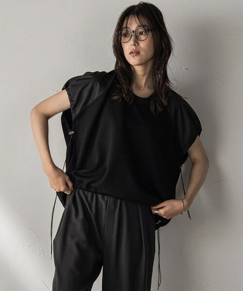 MAYSON GREY / メイソングレイ カットソー | 【WEB限定】異素材切替えドロストギャザープルオーバー≪洗濯機で洗える≫ | 詳細10