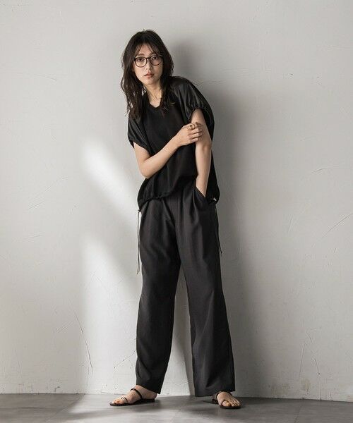 MAYSON GREY / メイソングレイ カットソー | 【WEB限定】異素材切替えドロストギャザープルオーバー≪洗濯機で洗える≫ | 詳細12