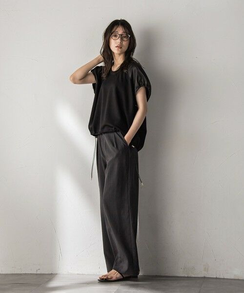 MAYSON GREY / メイソングレイ カットソー | 【WEB限定】異素材切替えドロストギャザープルオーバー≪洗濯機で洗える≫ | 詳細13