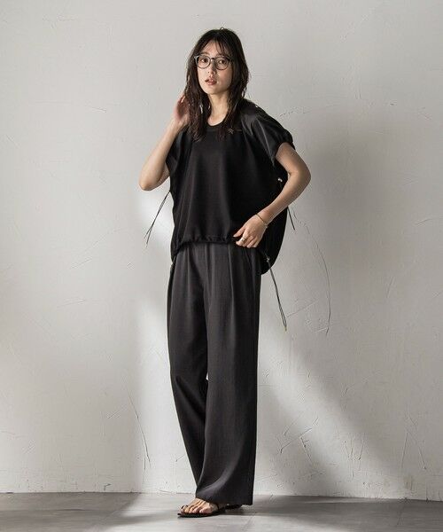 MAYSON GREY / メイソングレイ カットソー | 【WEB限定】異素材切替えドロストギャザープルオーバー≪洗濯機で洗える≫ | 詳細14