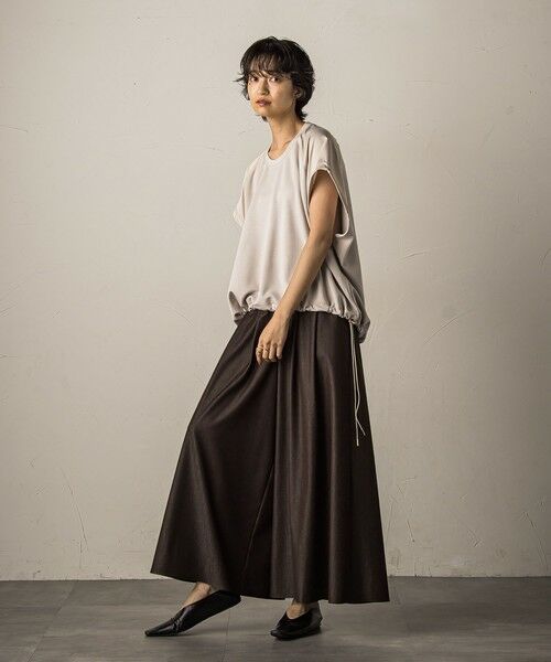 MAYSON GREY / メイソングレイ カットソー | 【WEB限定】異素材切替えドロストギャザープルオーバー≪洗濯機で洗える≫ | 詳細23