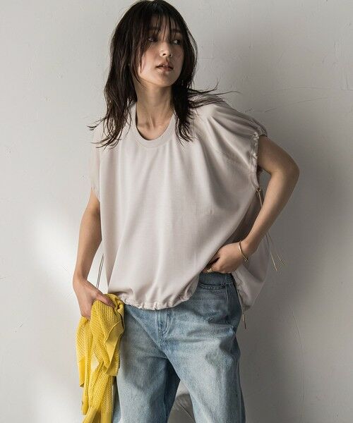 MAYSON GREY / メイソングレイ カットソー | 【WEB限定】異素材切替えドロストギャザープルオーバー≪洗濯機で洗える≫ | 詳細16