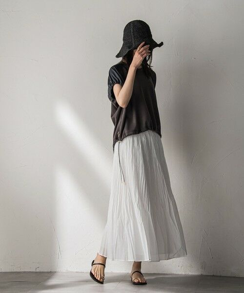 MAYSON GREY / メイソングレイ カットソー | 【WEB限定】異素材切替えドロストギャザープルオーバー≪洗濯機で洗える≫ | 詳細28