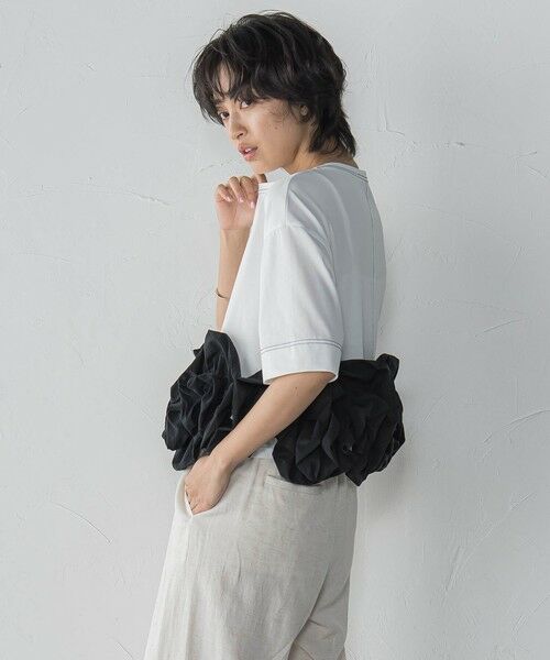 MAYSON GREY / メイソングレイ カットソー | ボリュームフリルヘムドッキングクロップドTシャツ≪手洗い可能≫ | 詳細2