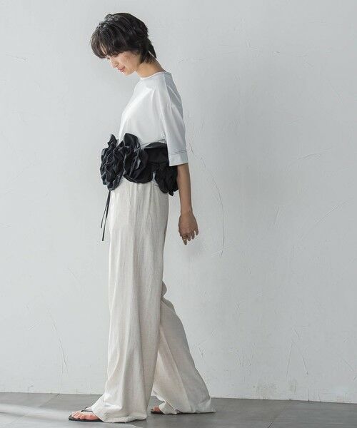 MAYSON GREY / メイソングレイ カットソー | ボリュームフリルヘムドッキングクロップドTシャツ≪手洗い可能≫ | 詳細5