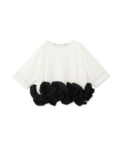MAYSON GREY / メイソングレイ カットソー | ボリュームフリルヘムドッキングクロップドTシャツ≪手洗い可能≫ | 詳細9