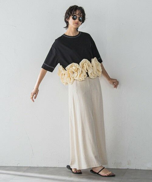 MAYSON GREY / メイソングレイ カットソー | ボリュームフリルヘムドッキングクロップドTシャツ≪手洗い可能≫ | 詳細19