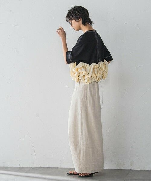 MAYSON GREY / メイソングレイ カットソー | ボリュームフリルヘムドッキングクロップドTシャツ≪手洗い可能≫ | 詳細20