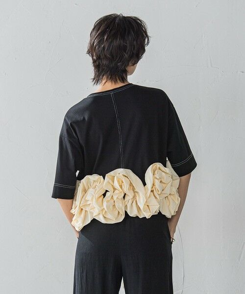 MAYSON GREY / メイソングレイ カットソー | ボリュームフリルヘムドッキングクロップドTシャツ≪手洗い可能≫ | 詳細11