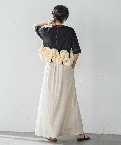 MAYSON GREY / メイソングレイ カットソー | ボリュームフリルヘムドッキングクロップドTシャツ≪手洗い可能≫ | 詳細21