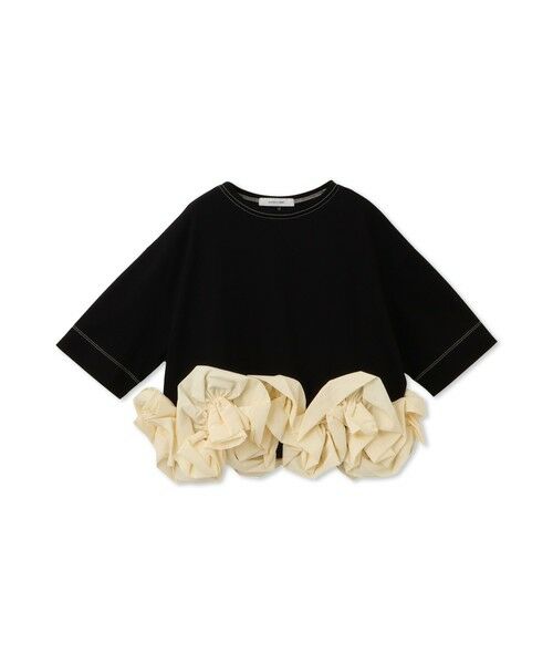 MAYSON GREY / メイソングレイ カットソー | ボリュームフリルヘムドッキングクロップドTシャツ≪手洗い可能≫ | 詳細23
