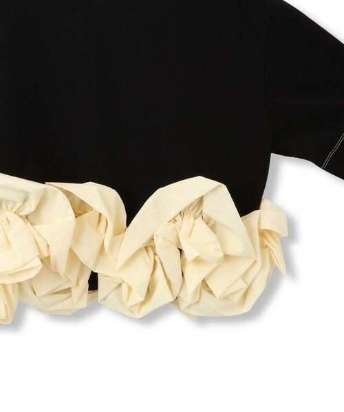 MAYSON GREY / メイソングレイ カットソー | ボリュームフリルヘムドッキングクロップドTシャツ≪手洗い可能≫ | 詳細27