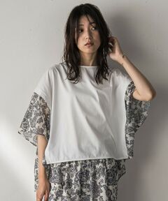 MAYSON GREY / メイソングレイ カットソー | ペイズリー柄ドッキングポンチョTシャツ≪洗濯機で洗える≫