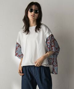 MAYSON GREY / メイソングレイ カットソー | ペイズリー柄ドッキングポンチョTシャツ≪洗濯機で洗える≫