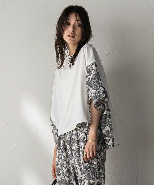 MAYSON GREY / メイソングレイ カットソー | ペイズリー柄ドッキングポンチョTシャツ≪洗濯機で洗える≫ | 詳細2