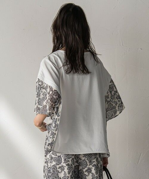 MAYSON GREY / メイソングレイ カットソー | ペイズリー柄ドッキングポンチョTシャツ≪洗濯機で洗える≫ | 詳細3