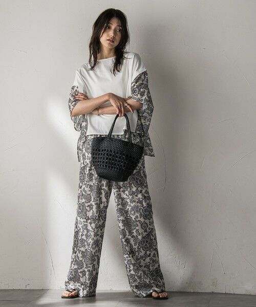 MAYSON GREY / メイソングレイ カットソー | ペイズリー柄ドッキングポンチョTシャツ≪洗濯機で洗える≫ | 詳細4