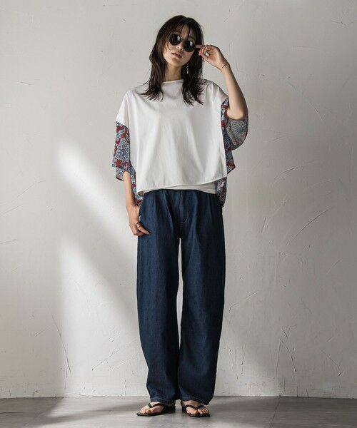 MAYSON GREY / メイソングレイ カットソー | ペイズリー柄ドッキングポンチョTシャツ≪洗濯機で洗える≫ | 詳細13