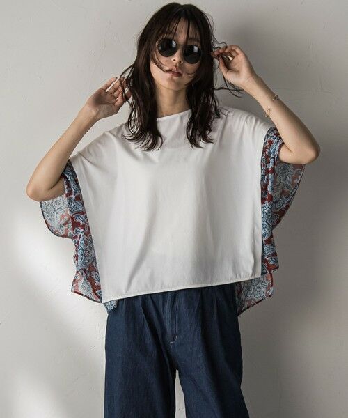 MAYSON GREY / メイソングレイ カットソー | ペイズリー柄ドッキングポンチョTシャツ≪洗濯機で洗える≫ | 詳細10