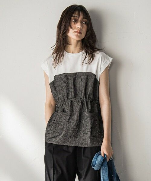 MAYSON GREY / メイソングレイ カットソー | 【WEB限定】異素材ドッキングドロストプルオーバー≪洗濯機で洗える≫ | 詳細1