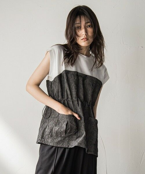 MAYSON GREY / メイソングレイ カットソー | 【WEB限定】異素材ドッキングドロストプルオーバー≪洗濯機で洗える≫ | 詳細2