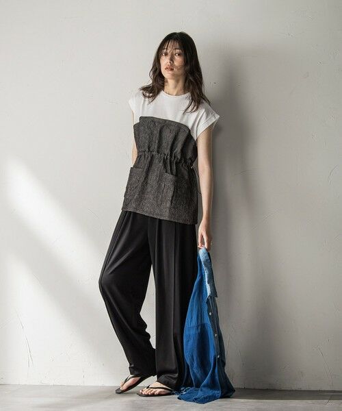 MAYSON GREY / メイソングレイ カットソー | 【WEB限定】異素材ドッキングドロストプルオーバー≪洗濯機で洗える≫ | 詳細8