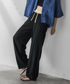 MAYSON GREY / メイソングレイ その他パンツ | リネン配色ベルトイージーワイドパンツ≪洗濯機で洗える≫