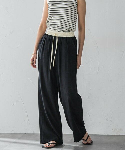 MAYSON GREY / メイソングレイ その他パンツ | リネン配色ベルトイージーワイドパンツ≪洗濯機で洗える≫ | 詳細7