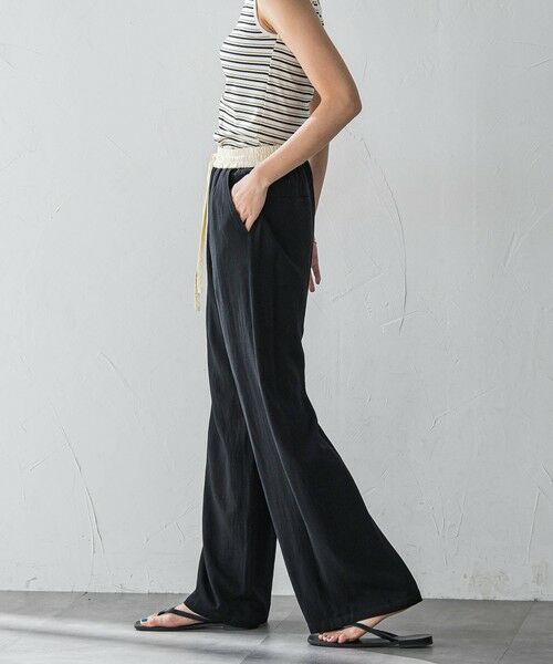 MAYSON GREY / メイソングレイ その他パンツ | リネン配色ベルトイージーワイドパンツ≪洗濯機で洗える≫ | 詳細8
