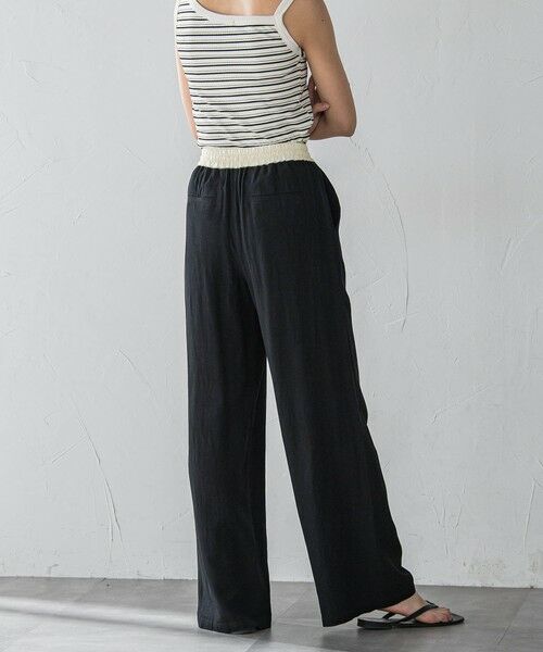 MAYSON GREY / メイソングレイ その他パンツ | リネン配色ベルトイージーワイドパンツ≪洗濯機で洗える≫ | 詳細9