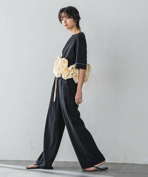 MAYSON GREY / メイソングレイ その他パンツ | リネン配色ベルトイージーワイドパンツ≪洗濯機で洗える≫ | 詳細10