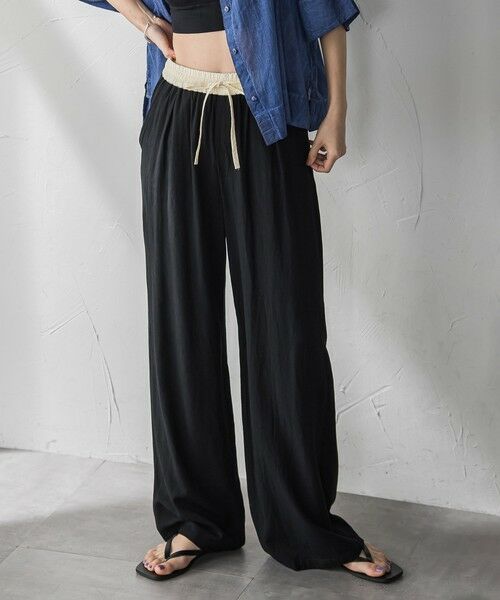 MAYSON GREY / メイソングレイ その他パンツ | リネン配色ベルトイージーワイドパンツ≪洗濯機で洗える≫ | 詳細2